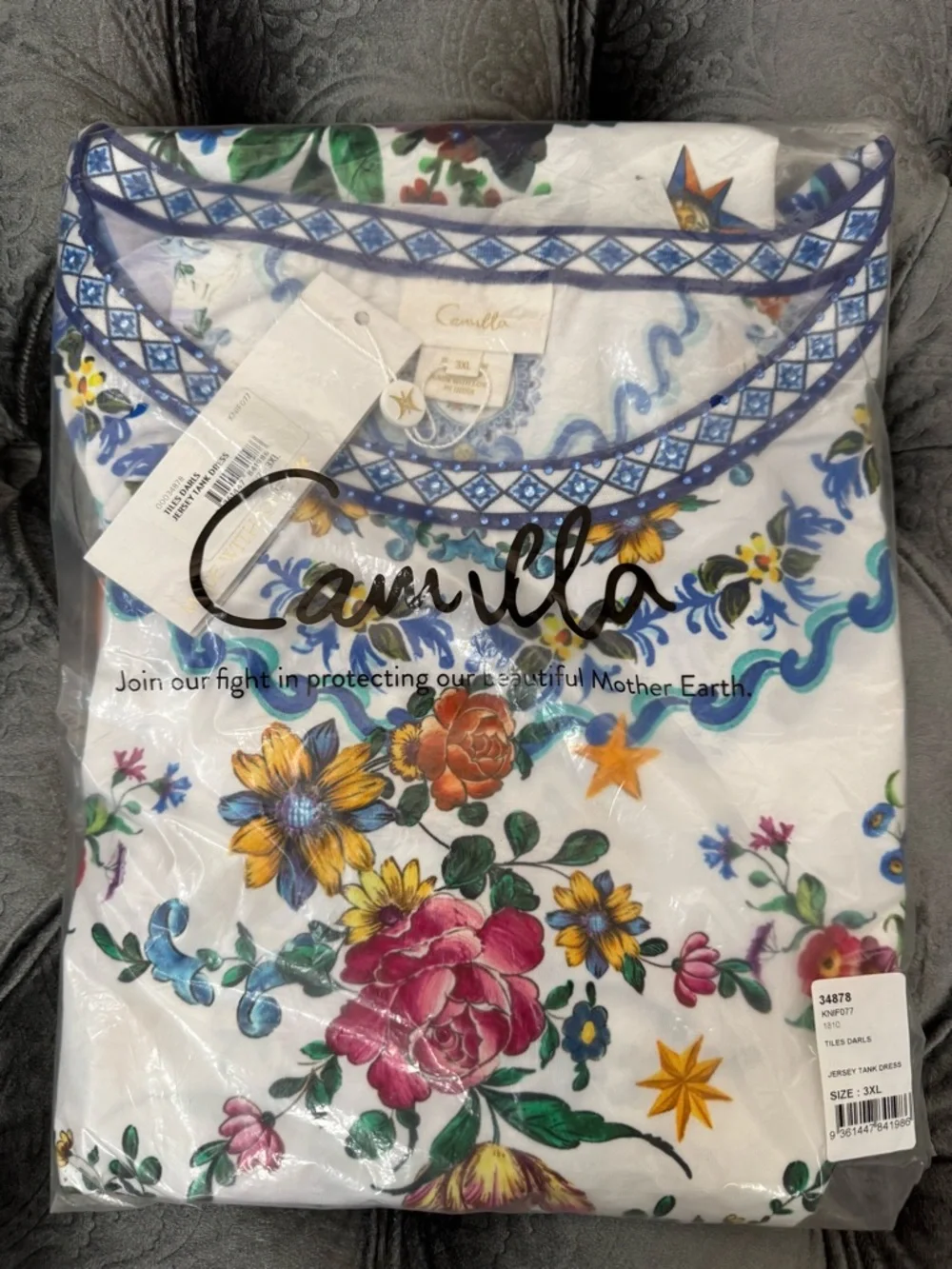 NWT Camilla Jersey Tank Dress in “Tiles Darls” sz 3X - Picture 10 of 13